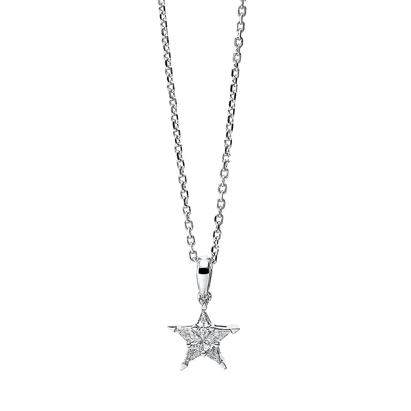 Collier    aus 750/-18 Karat Weißgold mit 5 Diamanten 0