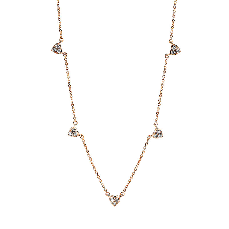 Collier    aus 750/-18 Karat Rotgold mit 15 Diamanten 0