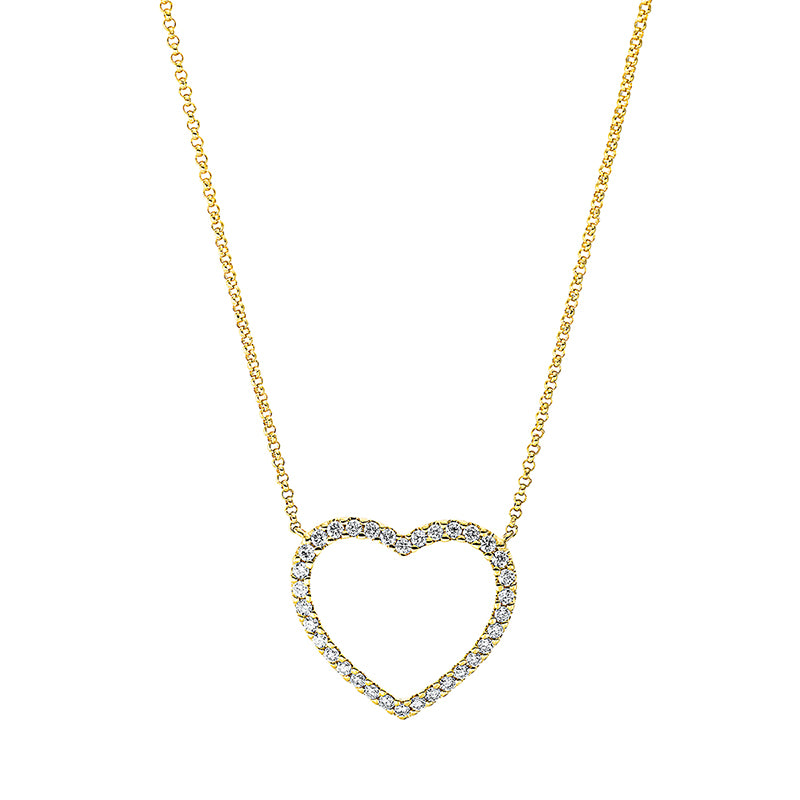 Collier - Herz aus Gold mit Diamanten, Herz-Symbol - 4I908
