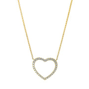 Collier - Herz aus Gold mit Diamanten, Herz-Symbol - 4I908