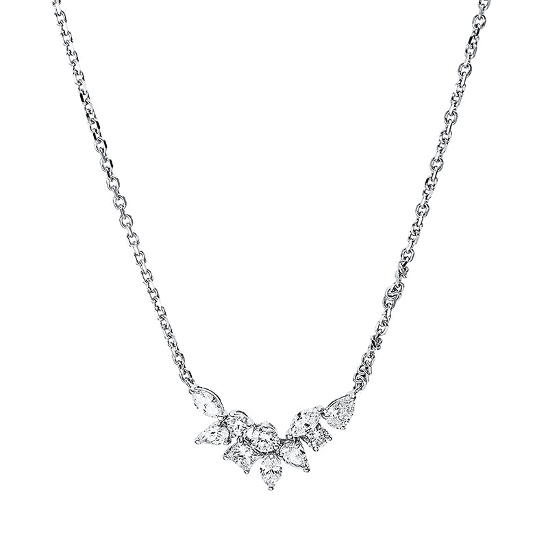 Collier    aus 750/-18 Karat Weißgold mit 10 Diamanten 0