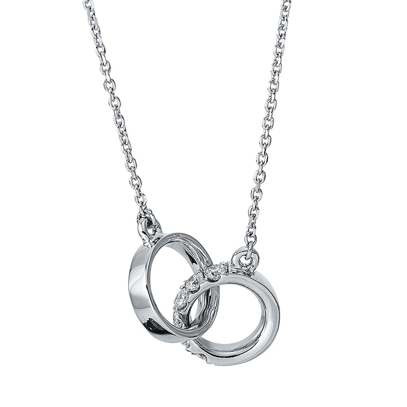 Collier    aus 750/-18 Karat Weißgold mit 6 Diamanten 0