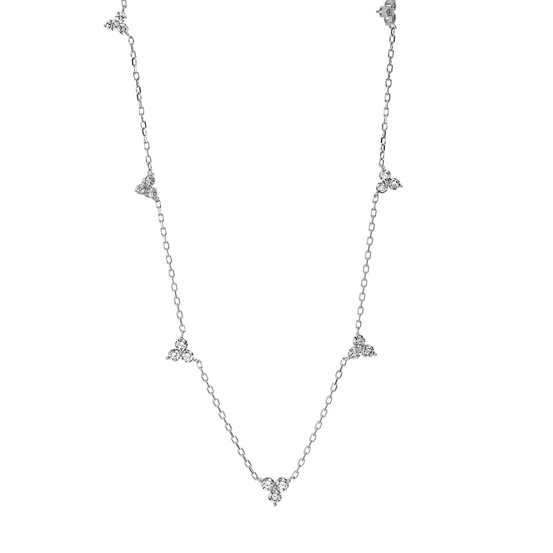 Collier    aus 750/-18 Karat Weißgold mit 21 Diamanten 0