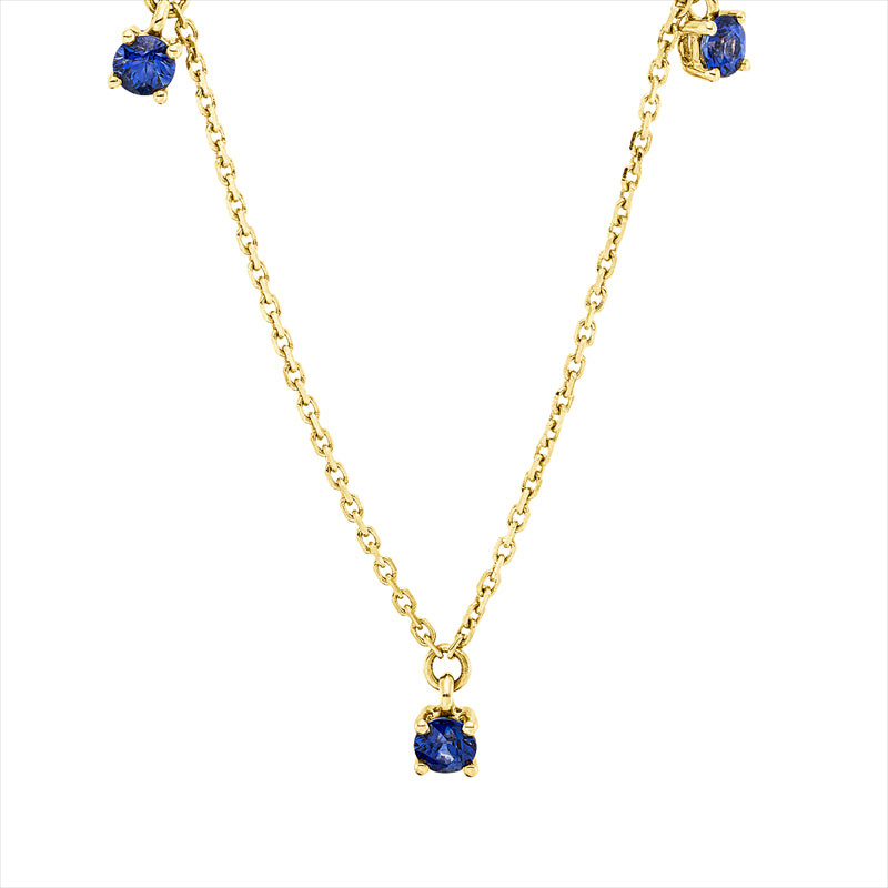Collier mit Saphir  aus 750/-18 Karat Gelbgold  