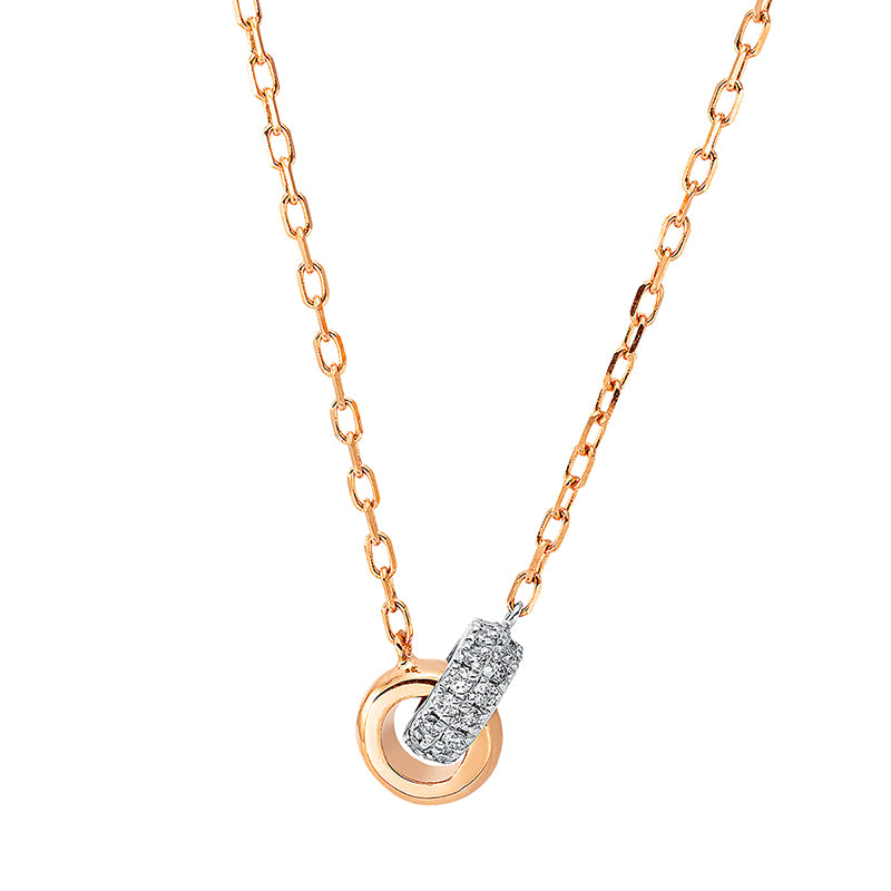 Collier    aus 750/-18 Karat Rotgold / Weißgold mit 30 Diamanten 0