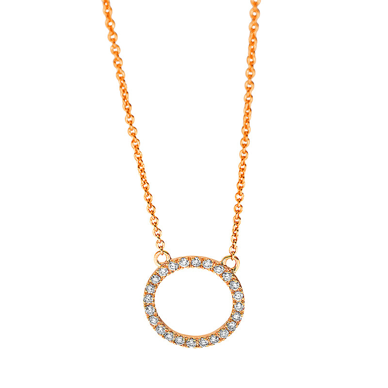 Collier    aus 750/-18 Karat Rotgold mit 24 Diamanten 0