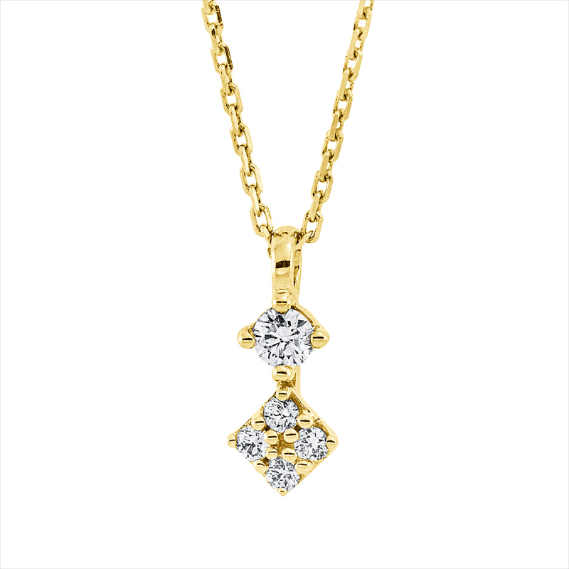Collier    aus 750/-18 Karat Gelbgold mit 5 Diamanten 0