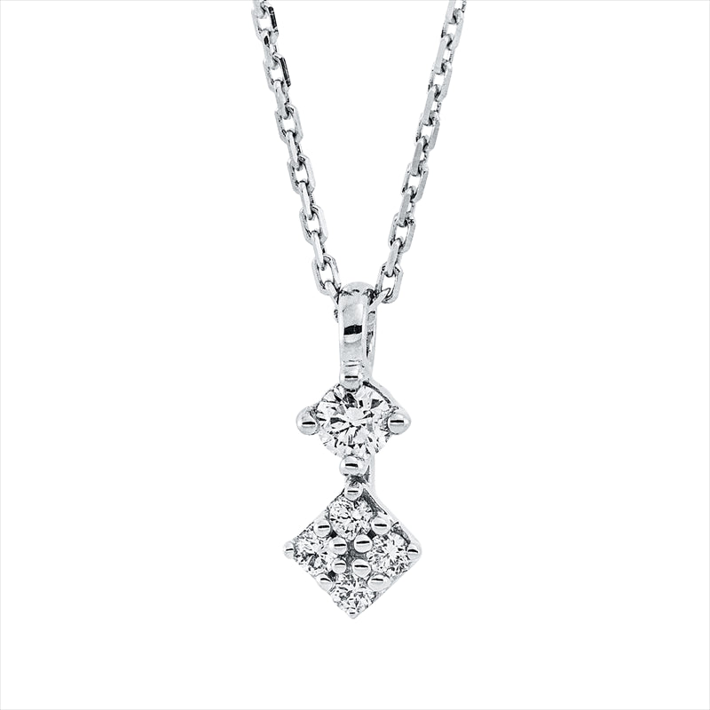 Collier    aus 750/-18 Karat Weißgold mit 5 Diamanten 0