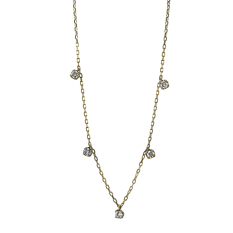 Collier    aus 750/-18 Karat Gelbgold mit 5 Diamanten 0