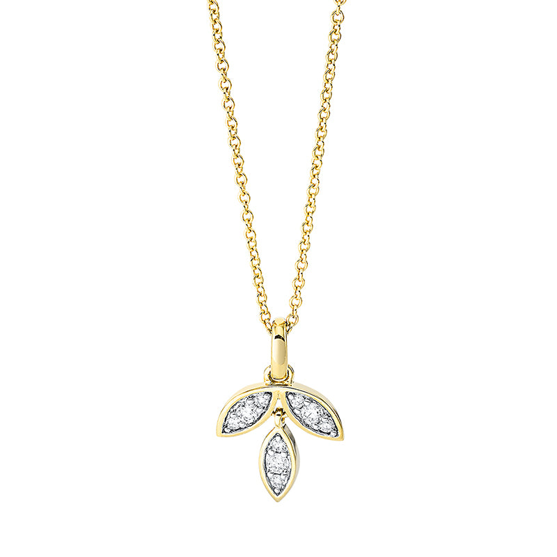 Collier    aus 750/-18 Karat Gelbgold mit 9 Diamanten 0