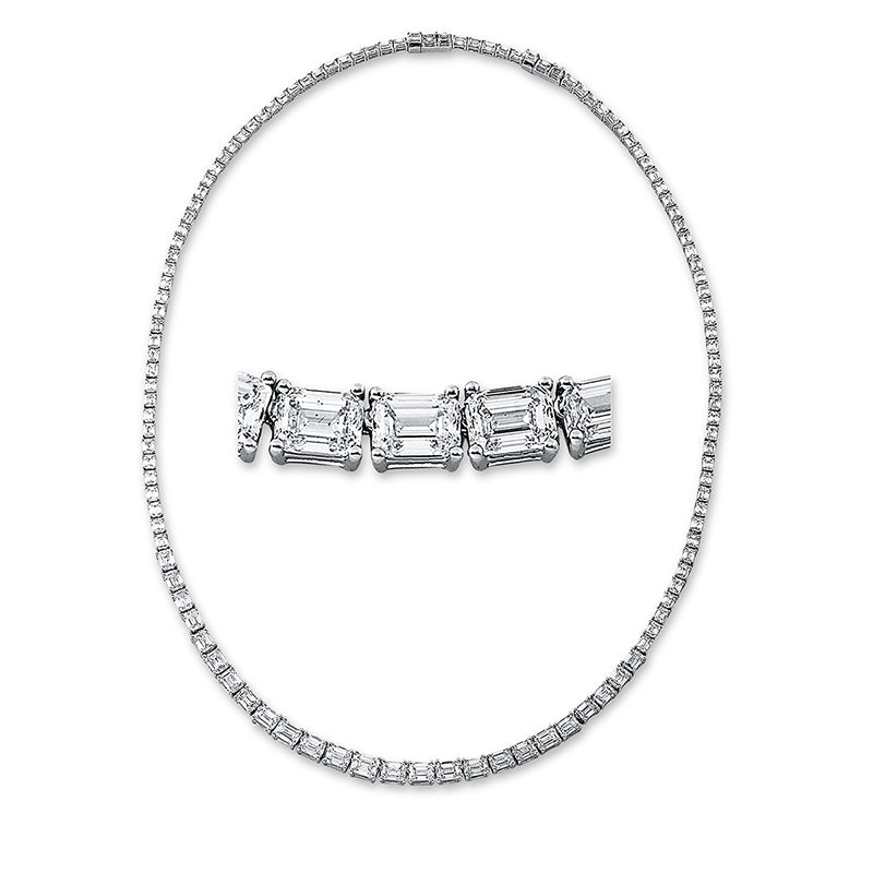 Collier    aus 900/-Platin Platin mit 122 Diamanten 20