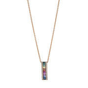 Collier aus Gold mit Diamanten mit Saphir, mit ZÖ 40 cm - 4K185