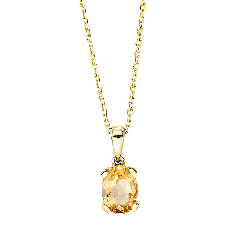 Collier mit Citrin  aus 750/-18 Karat Gelbgold MPM_SKIP_FIELD 