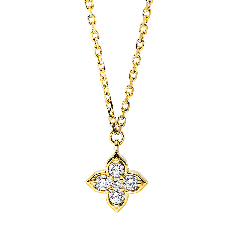 Collier    aus 750/-18 Karat Gelbgold mit 5 Diamanten 0
