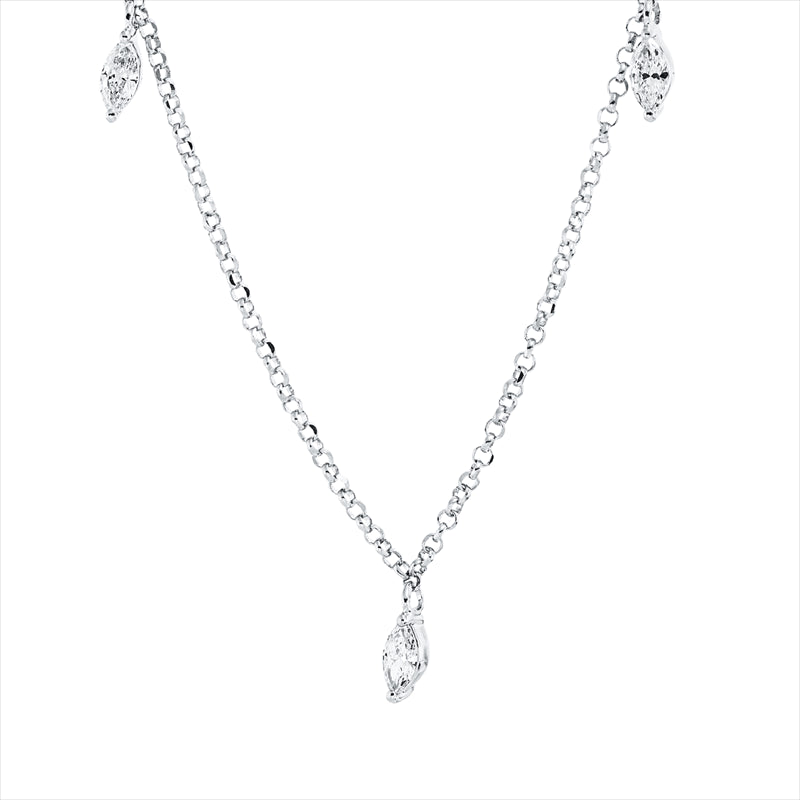 Collier    aus 750/-18 Karat Weißgold mit 3 Diamanten 0