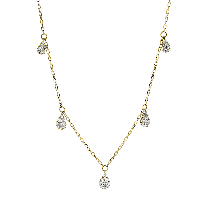 Collier    aus 750/-18 Karat Gelbgold mit 63 Diamanten 0