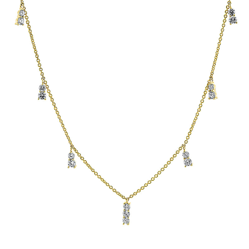 Collier    aus 750/-18 Karat Gelbgold mit 15 Diamanten 0