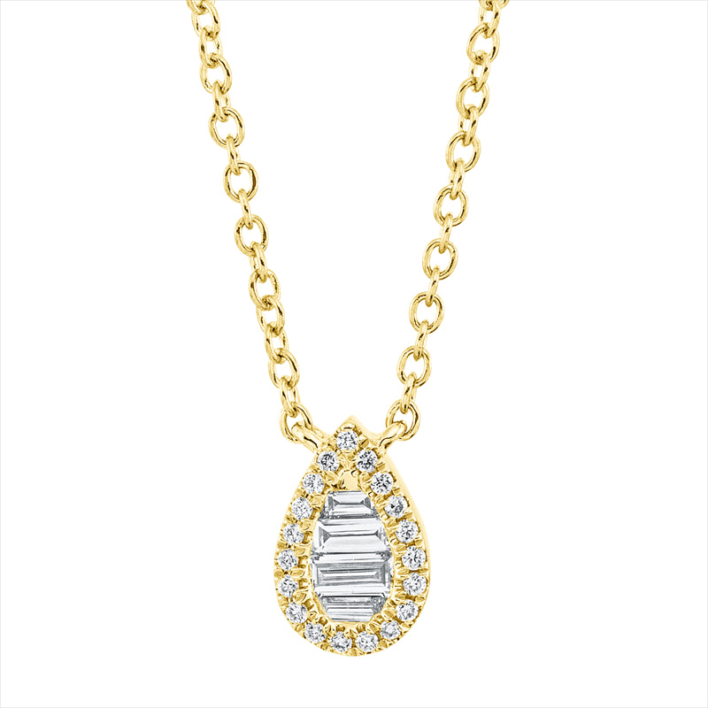 Collier aus Gold mit Diamanten, -Symbol, mit ZÖ 38cm,40,6cm,43,2cm - 4K890
