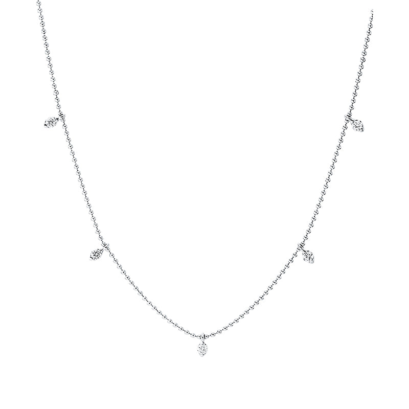 Collier    aus 750/-18 Karat Weißgold mit 7 Diamanten 0