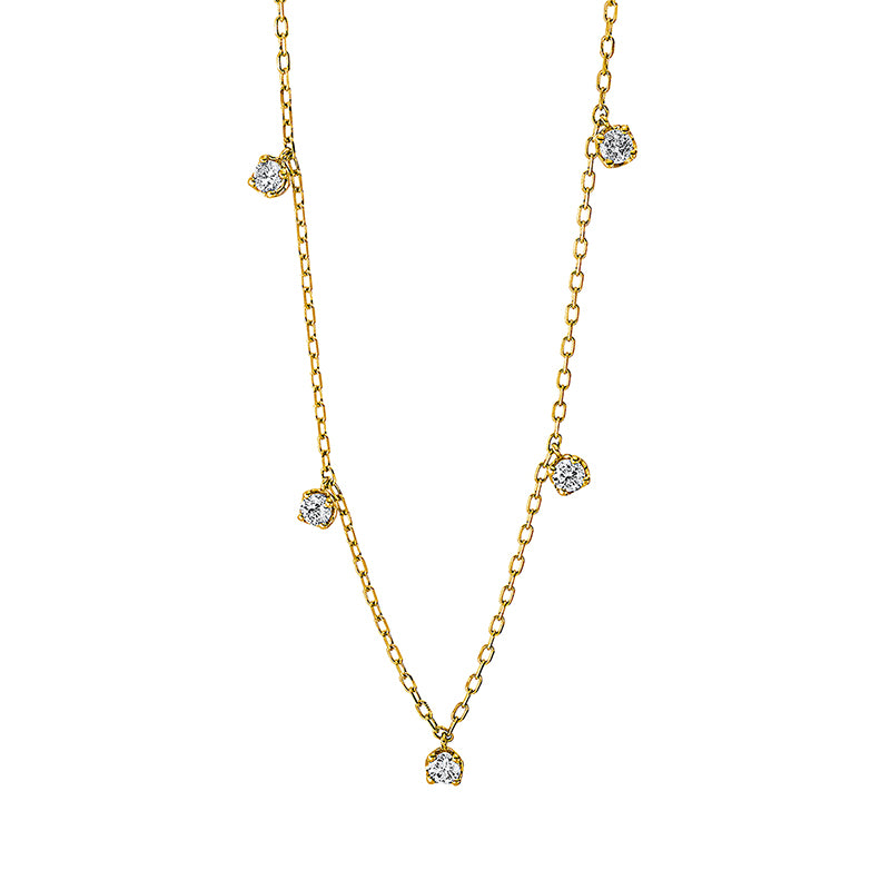 Collier    aus 750/-18 Karat Gelbgold mit 5 Diamanten 0