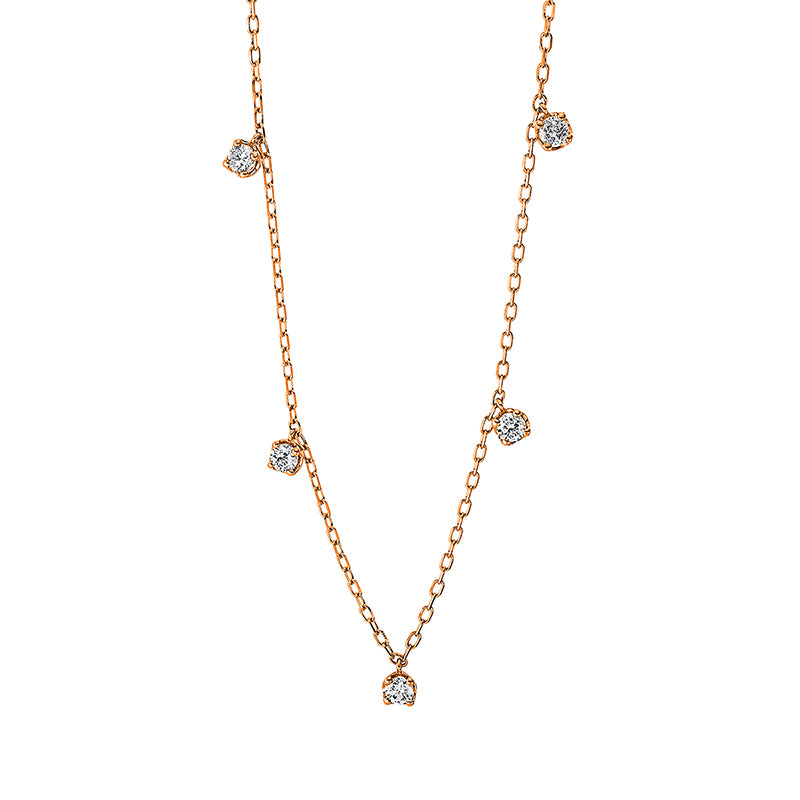 Collier    aus 750/-18 Karat Rotgold mit 5 Diamanten 0
