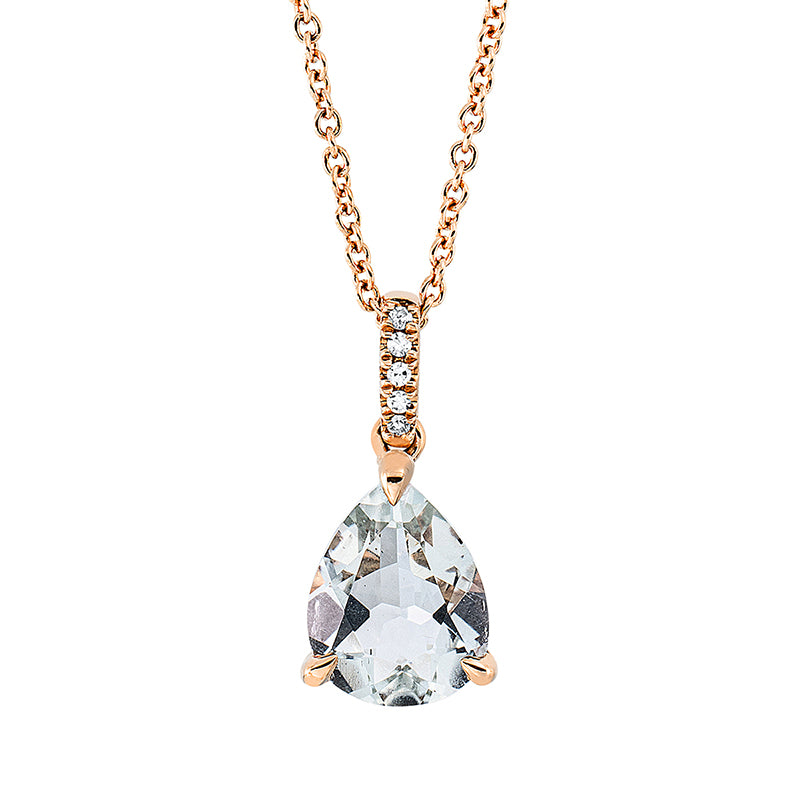 Collier mit Amethyst  aus 750/-18 Karat Rotgold mit 5 Diamanten 0