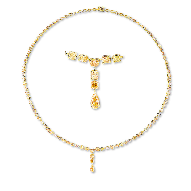 Collier    aus 750/-18 Karat Gelbgold mit 85 Diamanten 10