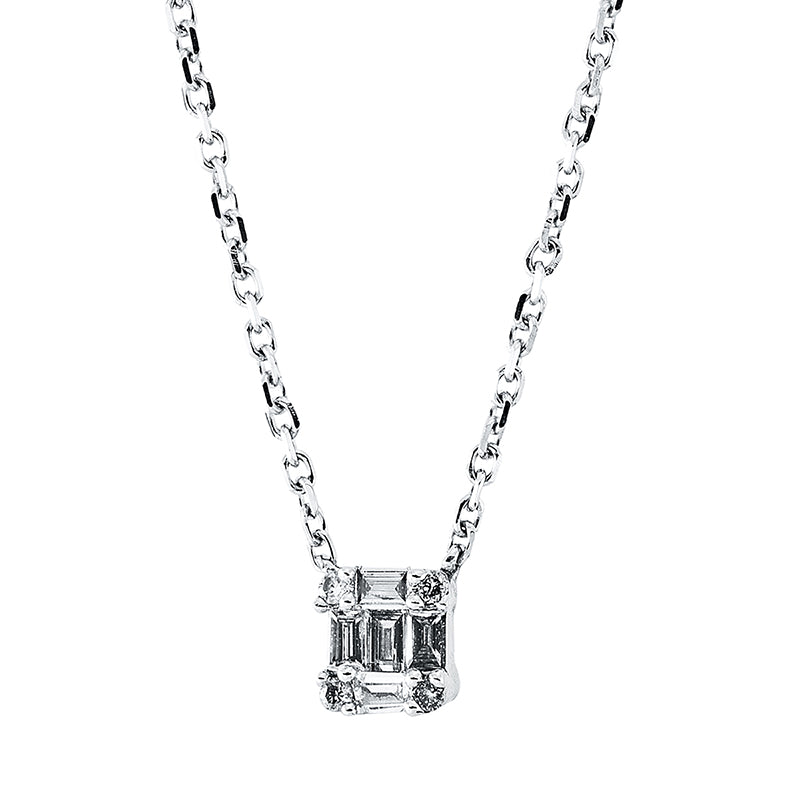 Collier    aus 750/-18 Karat Weißgold mit 9 Diamanten 0