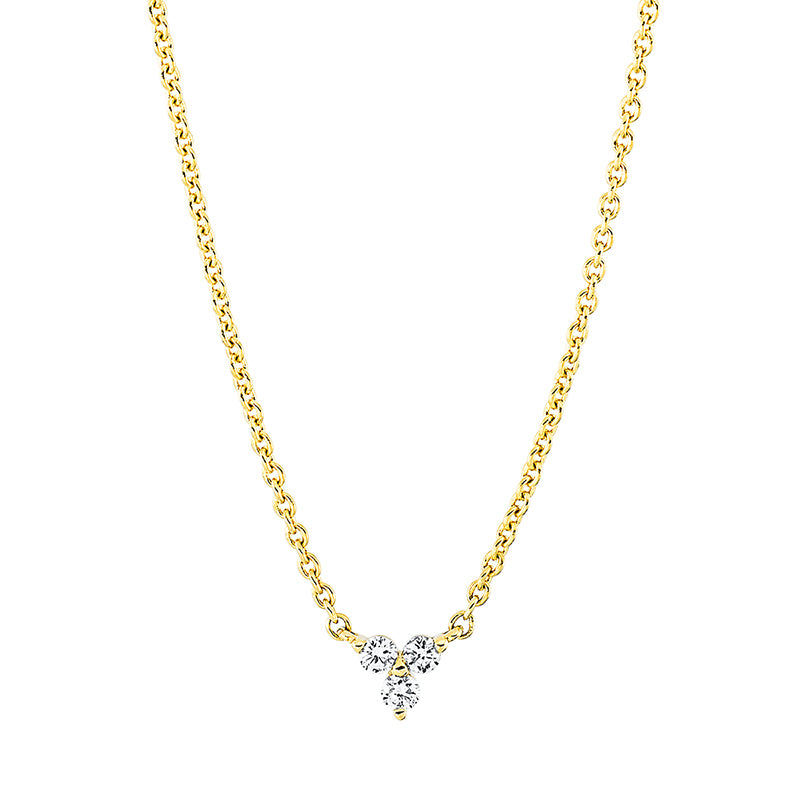 Collier    aus 750/-18 Karat Gelbgold mit 3 Diamanten 0
