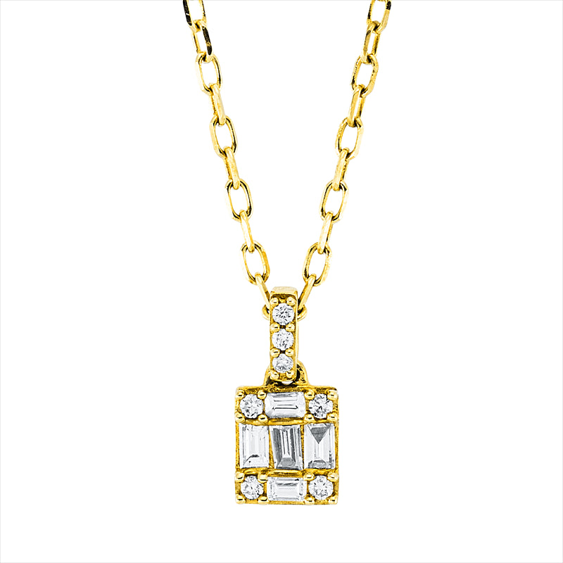 Collier    aus 750/-18 Karat Gelbgold mit 12 Diamanten 0