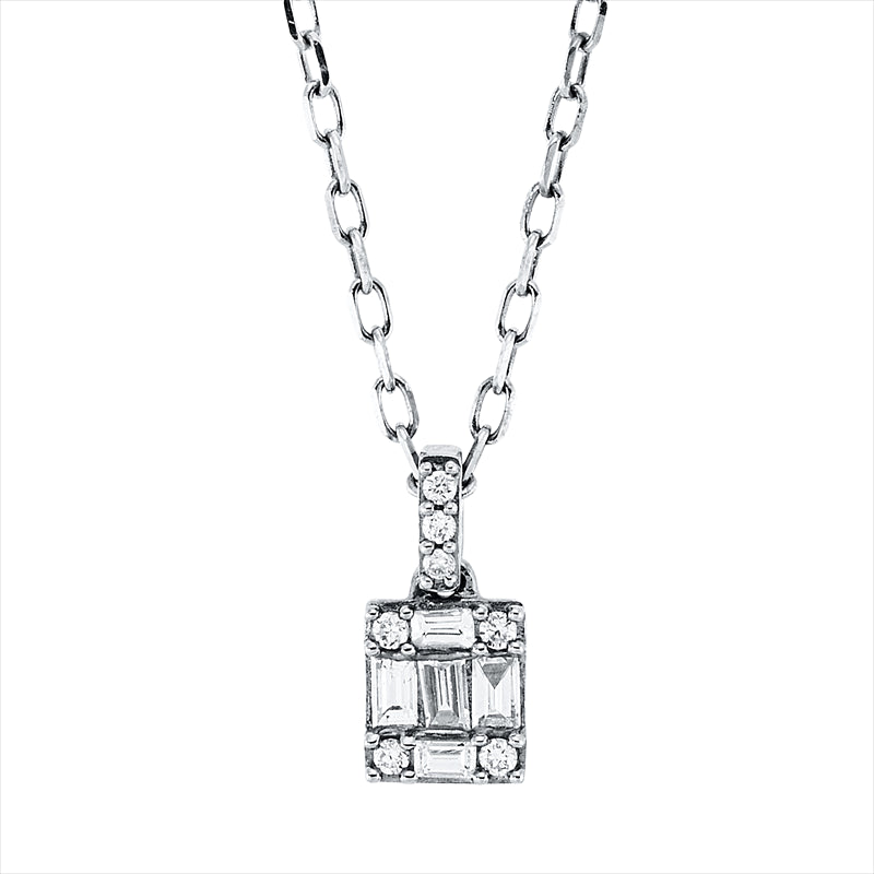Collier    aus 750/-18 Karat Weißgold mit 12 Diamanten 0