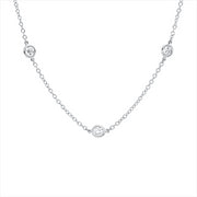 Collier    aus 750/-18 Karat Weißgold mit 9 Diamanten 0