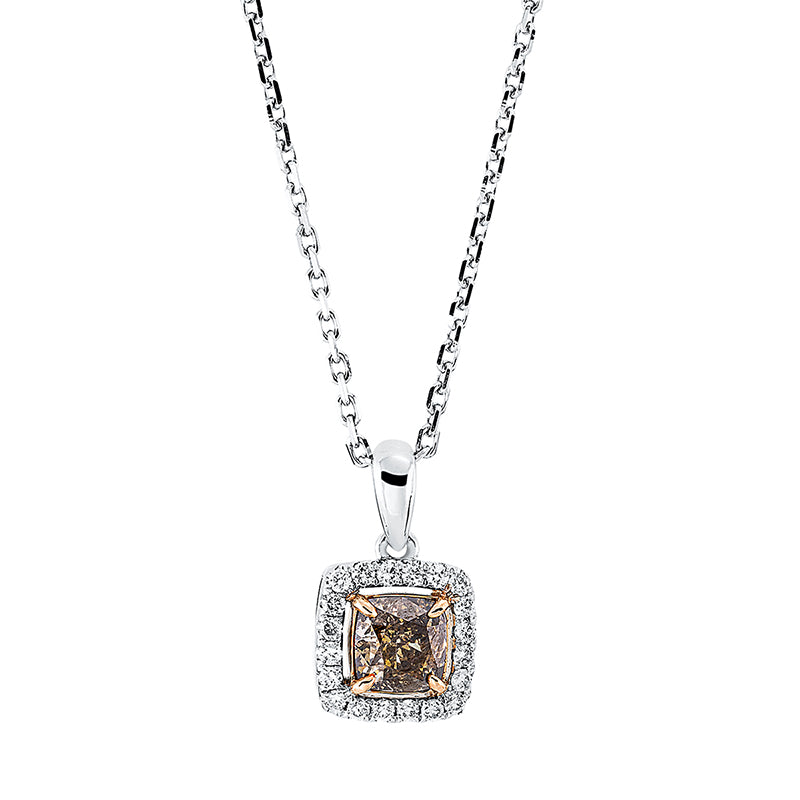 Collier    aus 750/-18 Karat Weißgold / Rotgold mit 21 Diamanten 0
