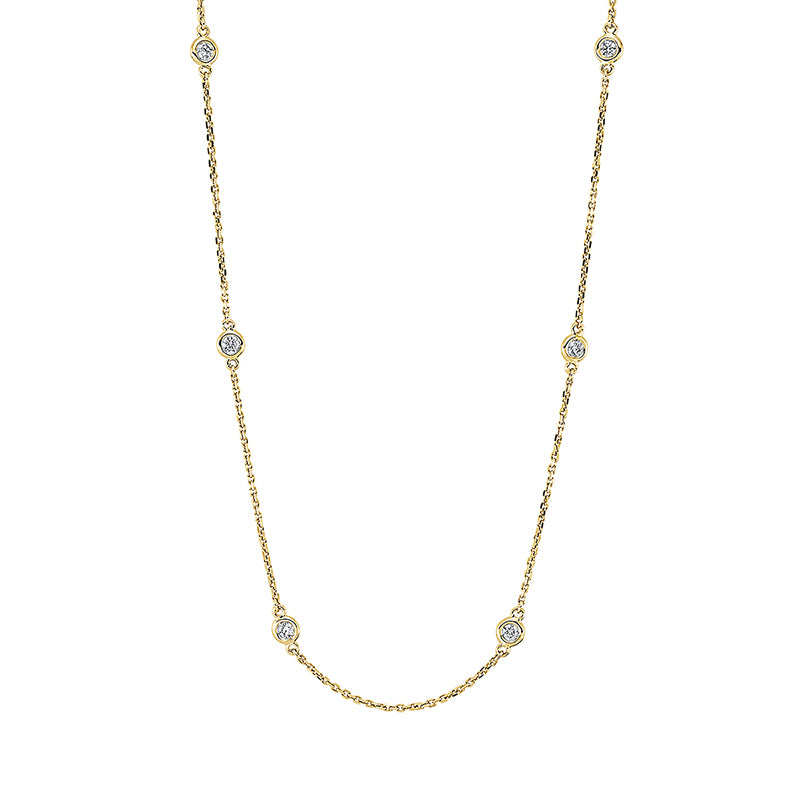 Collier    aus 750/-18 Karat Gelbgold mit 15 Diamanten 0
