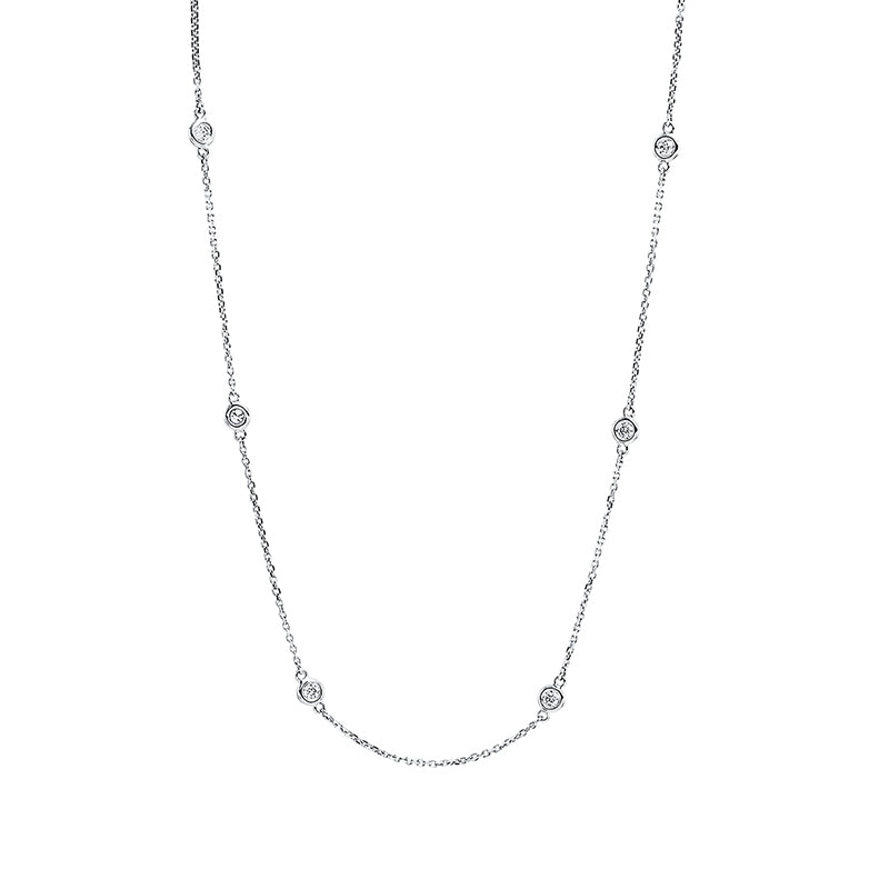 Collier    aus 750/-18 Karat Weißgold mit 13 Diamanten 0
