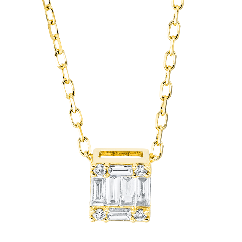 Collier    aus 750/-18 Karat Gelbgold mit 10 Diamanten 0