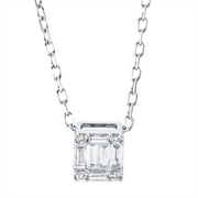 Collier    aus 750/-18 Karat Weißgold mit 10 Diamanten 0