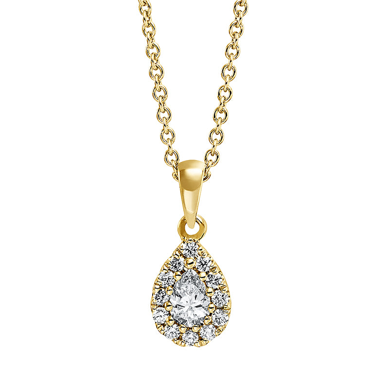 Collier    aus 750/-18 Karat Gelbgold mit 13 Diamanten 0