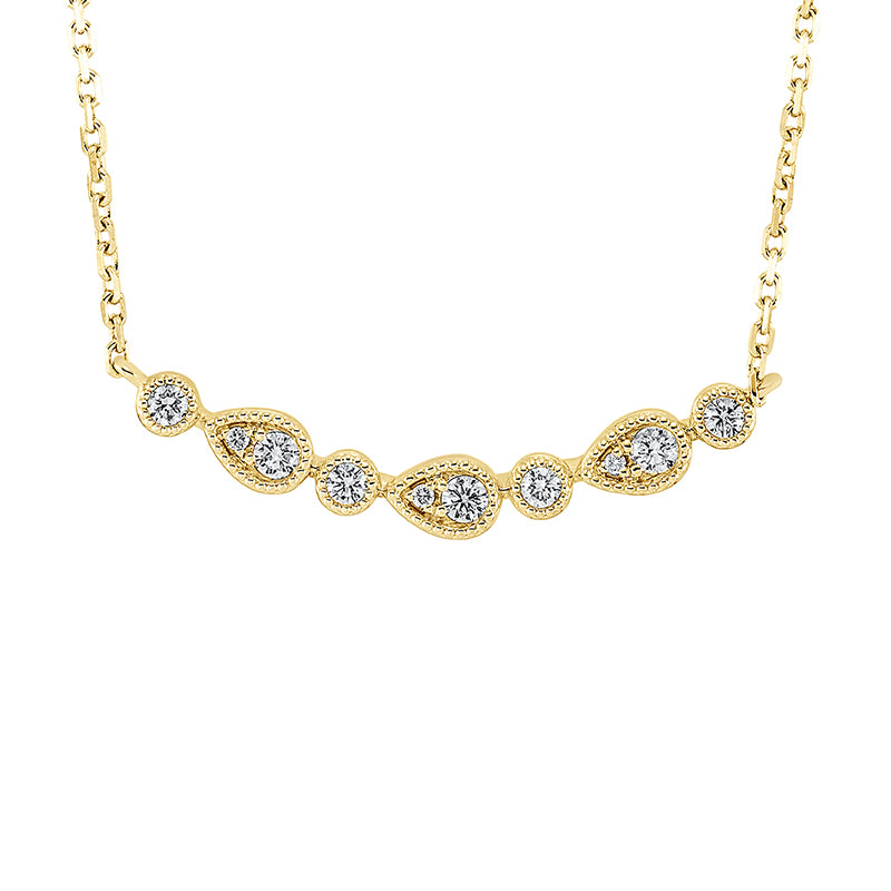 Collier    aus 750/-18 Karat Gelbgold mit 10 Diamanten 0