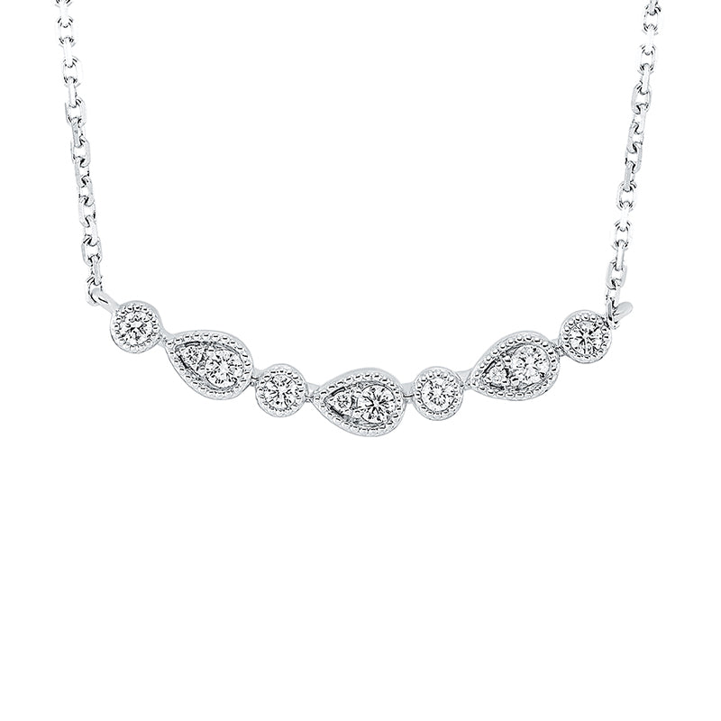 Collier    aus 750/-18 Karat Weißgold mit 10 Diamanten 0