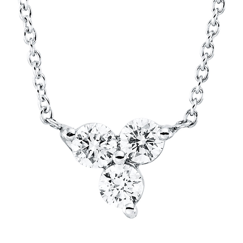 Collier    aus 585/-14 Karat Weißgold mit 3 Diamanten 0