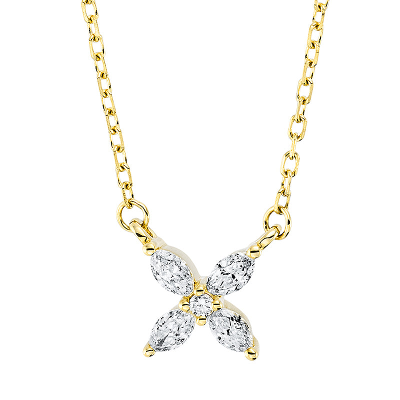 Collier    aus 750/-18 Karat Gelbgold mit 5 Diamanten 0