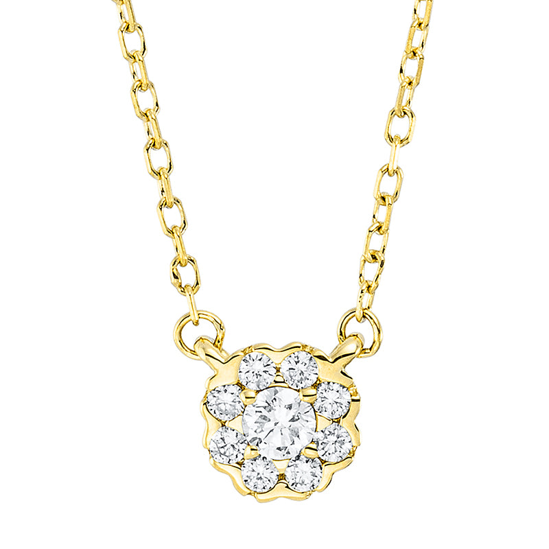 Collier    aus 750/-18 Karat Gelbgold mit 9 Diamanten 0