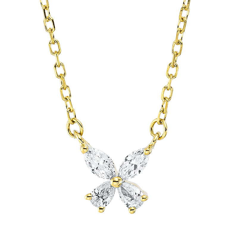 Collier    aus 750/-18 Karat Gelbgold mit 4 Diamanten 0