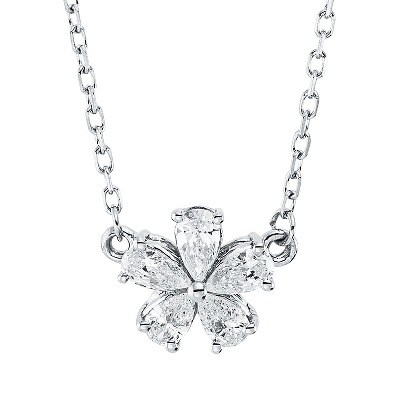 Collier    aus 750/-18 Karat Weißgold mit 5 Diamanten 0