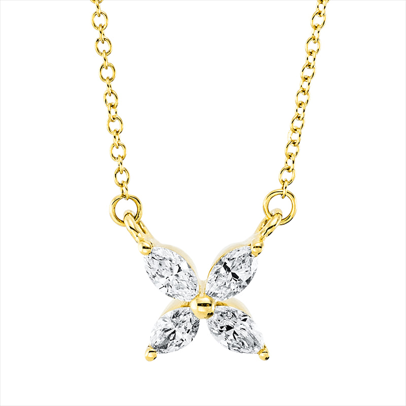 Collier    aus 750/-18 Karat Gelbgold mit 4 Diamanten 0