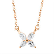 Collier    aus 750/-18 Karat Rotgold mit 4 Diamanten 0