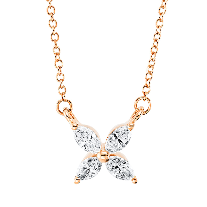 Collier    aus 750/-18 Karat Rotgold mit 4 Diamanten 0