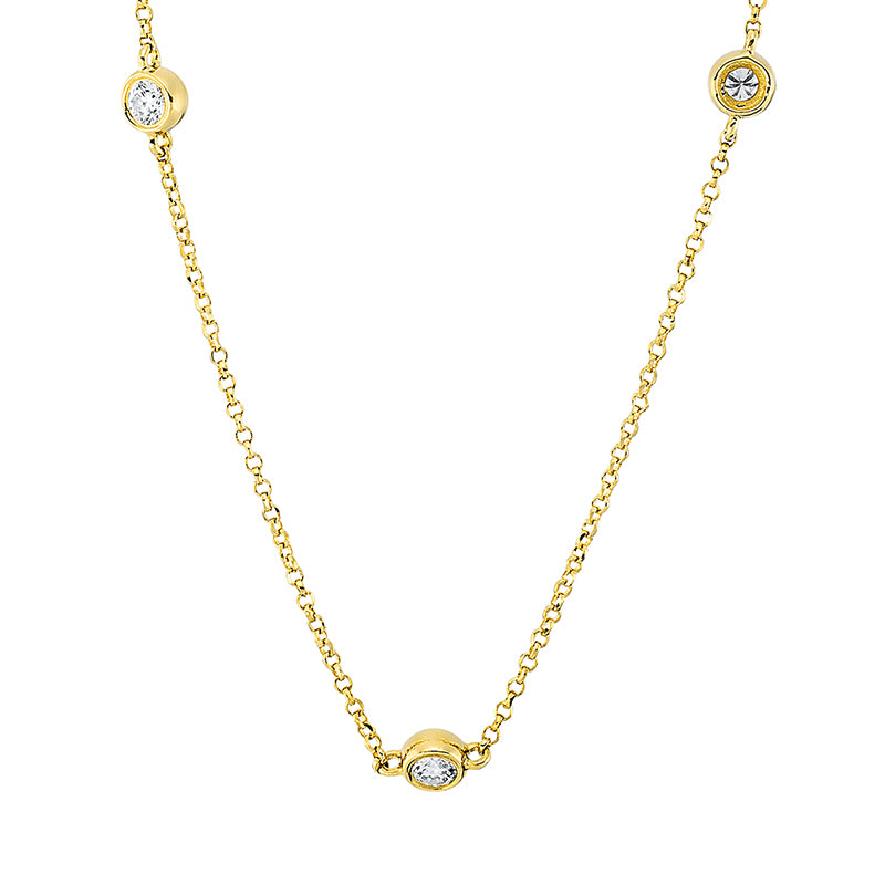 Collier    aus 750/-18 Karat Gelbgold mit 9 Diamanten 0