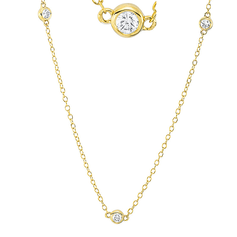 Collier    aus 750/-18 Karat Gelbgold mit 5 Diamanten 0